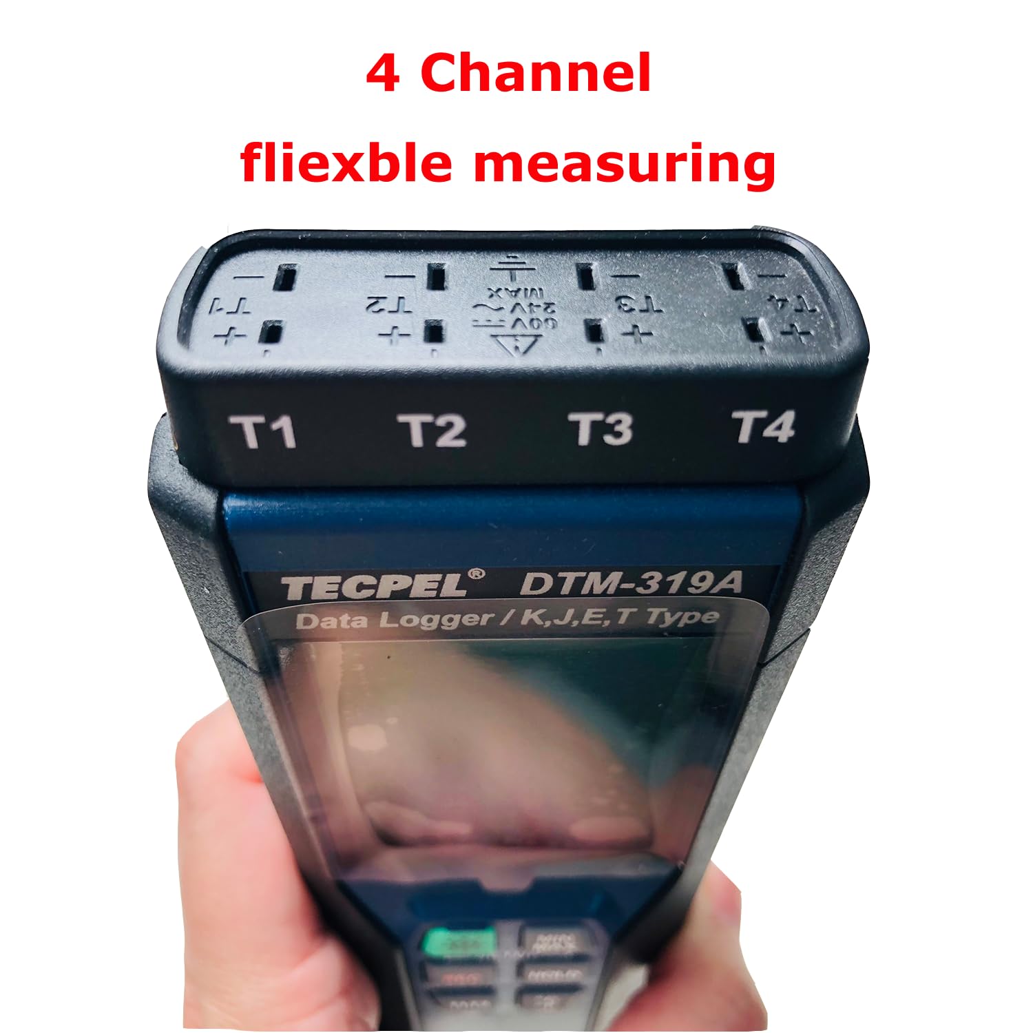 TECPEL DTM-319A Digital 4- Channel K, J, E, T Type Temperature Data Logger, Thermocouple Thermometer Taiwan-Made