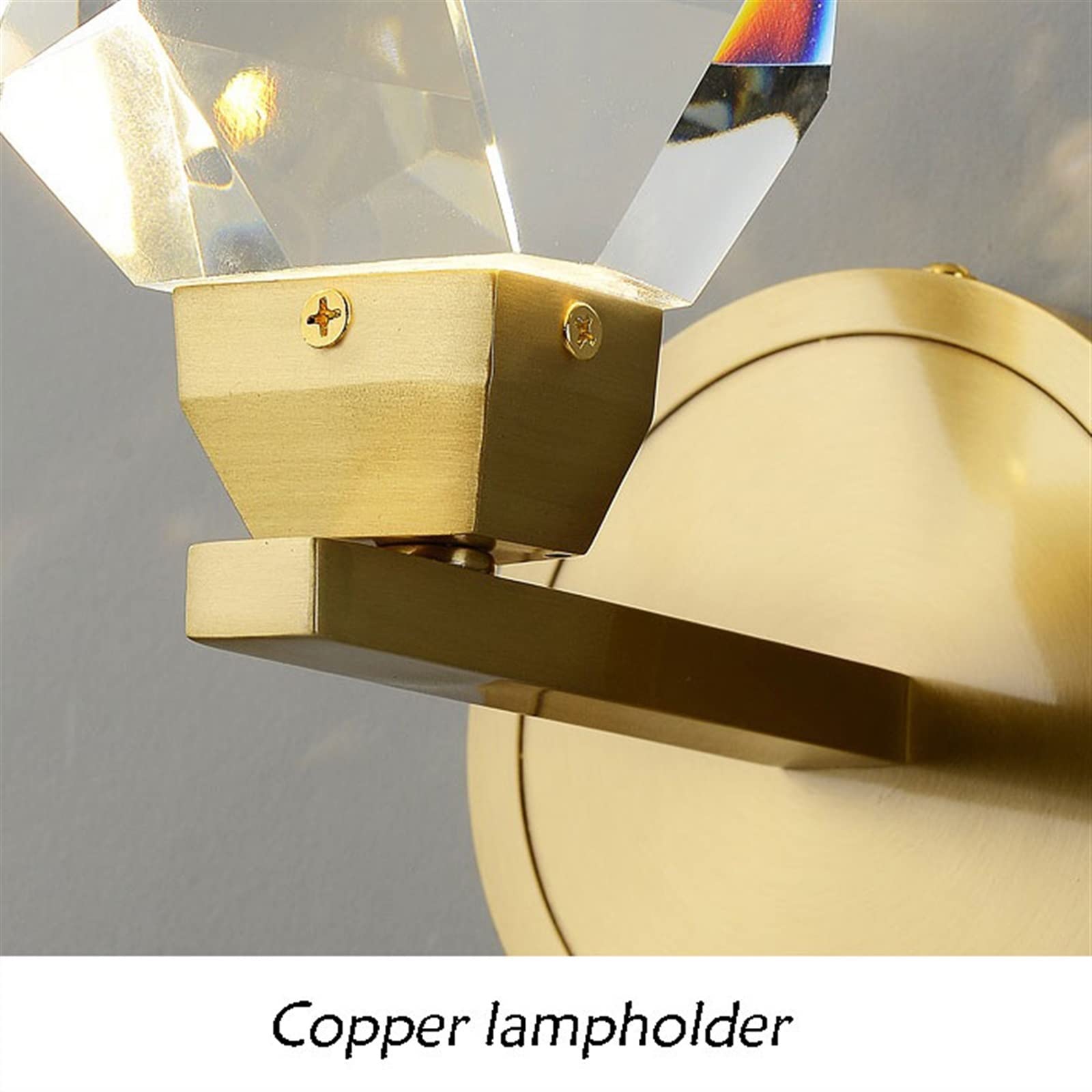 Applique da parete Lampada da parete in cristallo di rame di lusso leggero Lampada da parete for soggiorno Sfondo Lampada da comodino for camera da letto Lampada decorativa Illuminazione for interni L
