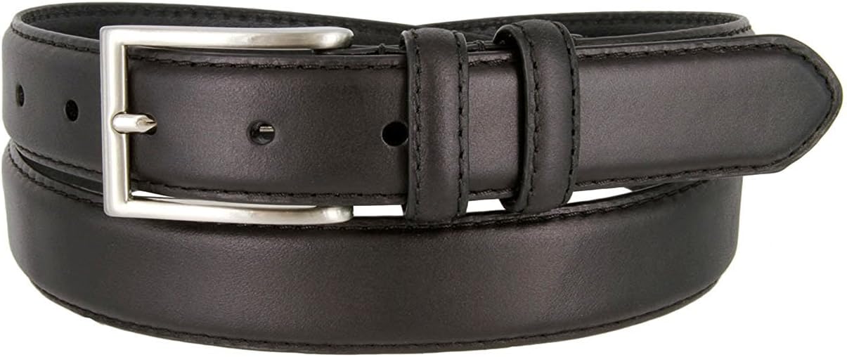Avnet Men Genuine Italian Leather 30mm Wide Strap Solid Metal Buckle Belt