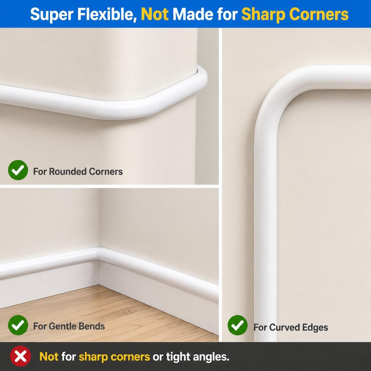Cord Hider Raceway Kit, 39 inch Wall Cable Hider for 1 Cable, Silicone Material Hiding Wall Mount TV Powers Cords in Home Office, W0.55 H0.39in White