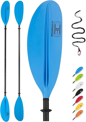 OCEANBROAD Eje de carbono ajustable Kayak Paddle 86in220CM a 94in240CM Kayak canoa Remo con correa de paleta 1 paleta