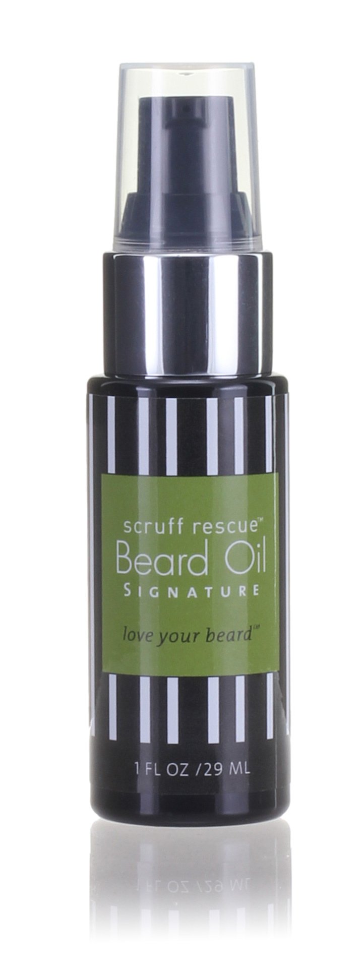 SCRUFF RESCUE Beard Oil - Signature Scent, 1 fl oz, Conditioning and Moisturizing, Honest Organic Jojoba, Grape Seed, Castor OIls, Spill-Proof Pump, Scent of Cedar, Bergamot & Benzoin, No Synthetics