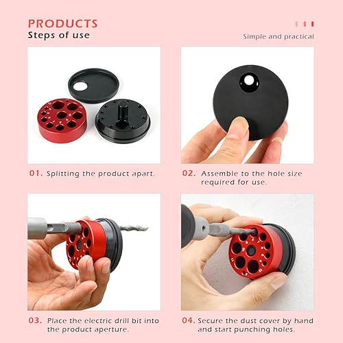 Miniatura 6 de Suteng Herramienta colector de polvo de taladro eléctrico,Herramienta de control de polvo de broca porosa,Herramienta de almacenamiento de polvo de