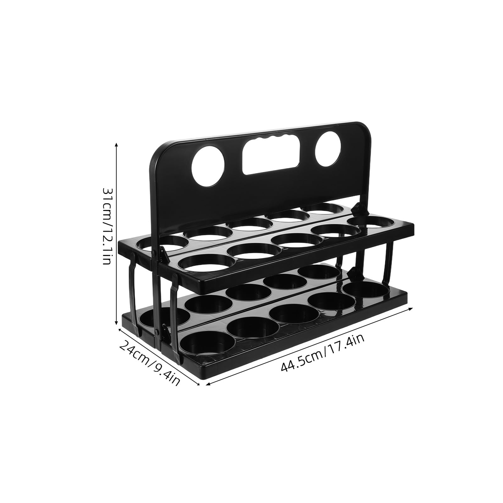 Mikinona Portabicchieri pieghevole con manico - Vassoio porta-bevande riutilizzabile nero da 10 scomparti - Porta-borraccia in plastica per consegna di bevande, picnic, bar, eventi