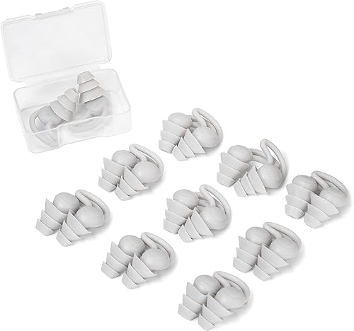 Miniatura 9 de 10 pares de tapones de silicona para los oídos con aleta de tiburón reutilizables con funda de plástico, suave, lavable individualmente envueltos