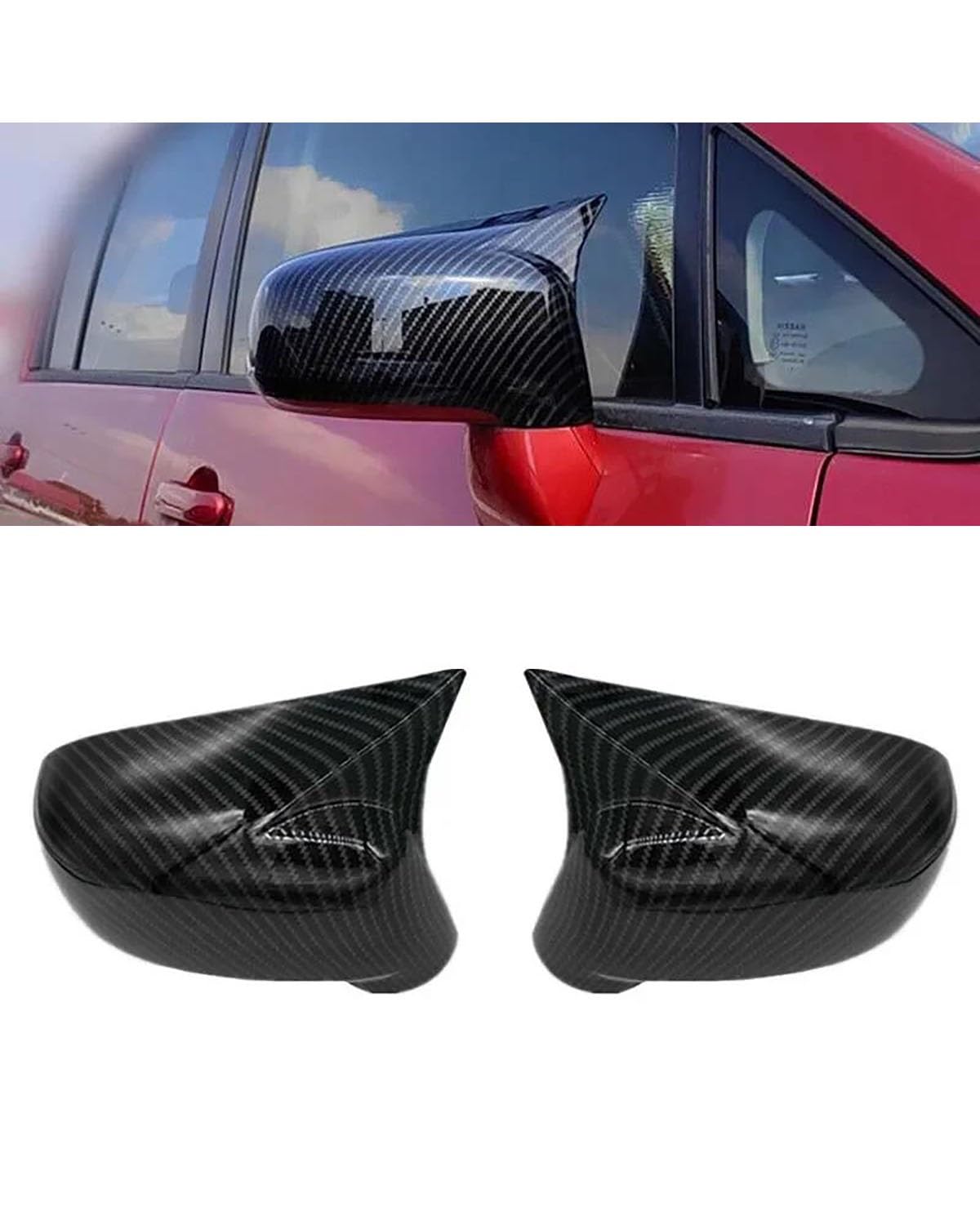 Zaślepki lusterek bocznych pasują do Tiida Hatchback 2004-2010, osłona lusterka bocznego, naklejka na drzwi zewnętrzne, osłona na tylne lusterka, karbonowe nakładki na lusterko wsteczne (czarny połysk