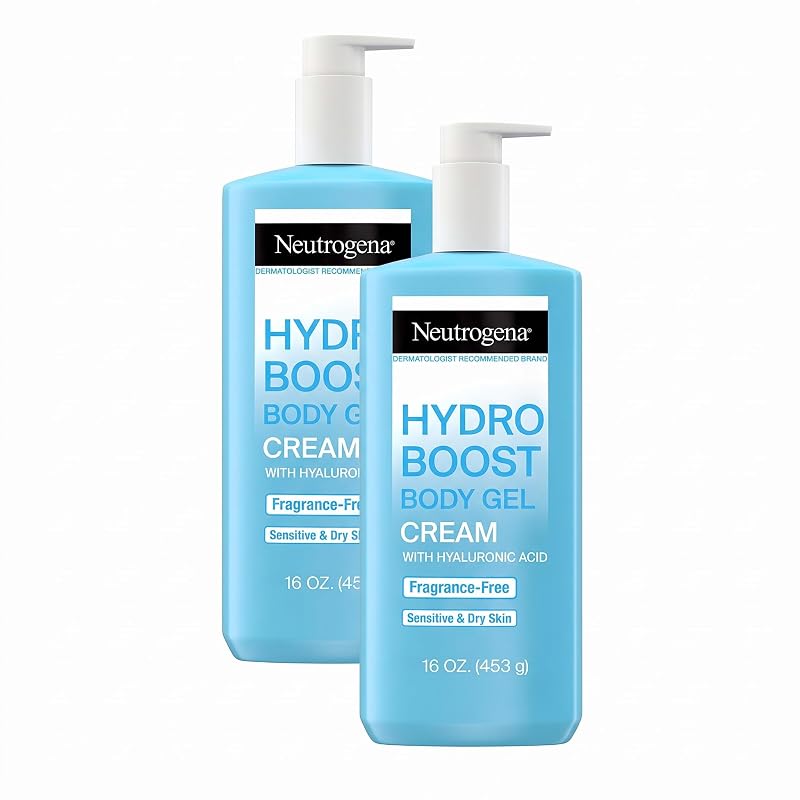 Creme corporal em gel Neutrogena Hydro Boost com ácido hialurônico, sem fragrância, 473 mL, Pacote com 2