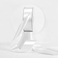 Vista 118 de MEEDEE - Cinta de satén blanca de 2 pulgadas, cinta blanca de lujo de doble cara de 25 yardas, cintas de seda para envoltorios de regalo