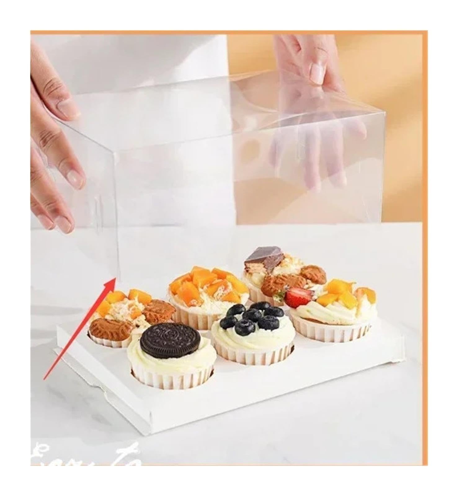 Scatola per Torte Scatola for cupcake trasparente a 2/4/6 fori