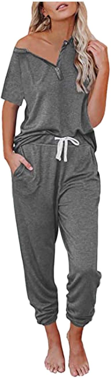 Amazon.com: Conjunto deportivo de 2 piezas para mujer, sudadera de manga  corta y pantalones deportivos con cordón : Ropa, Zapatos y Joyería