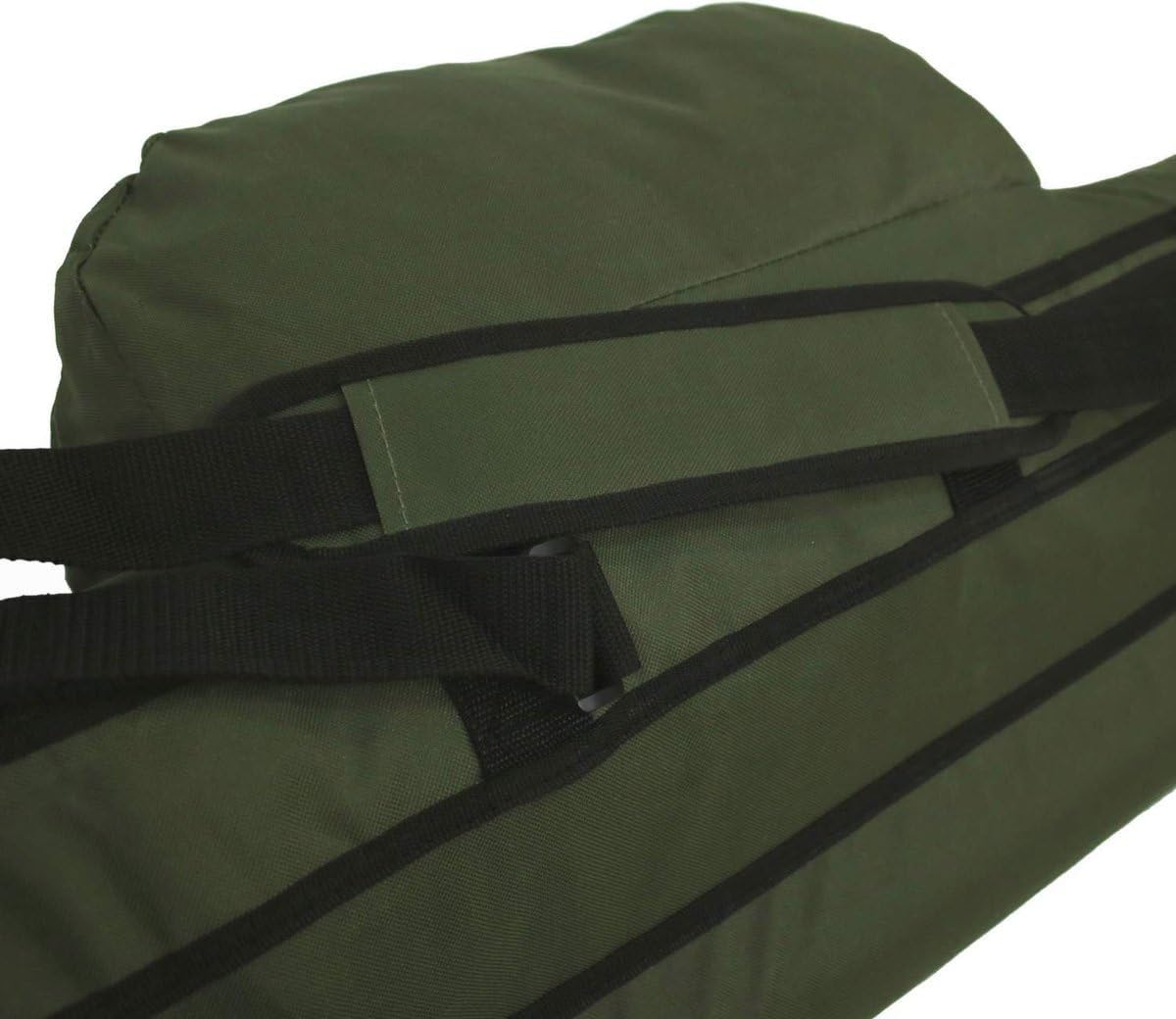 Traxis Complet Étui de Base 1,90m - 12FT - Sac de Rangement pour équipement de pêche avec 3 Cannes montées - Vert - Étui Carpe Protège et organise - Protection maximale et efficacité