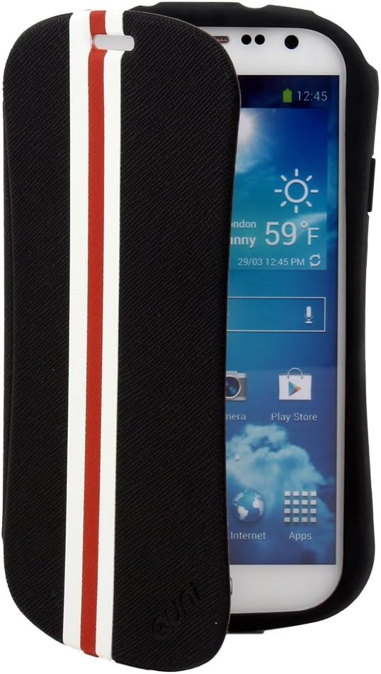 Quni Guard on Bumper Filp Case Cover for Samsung Galaxy S4 IV i9500 (Black)