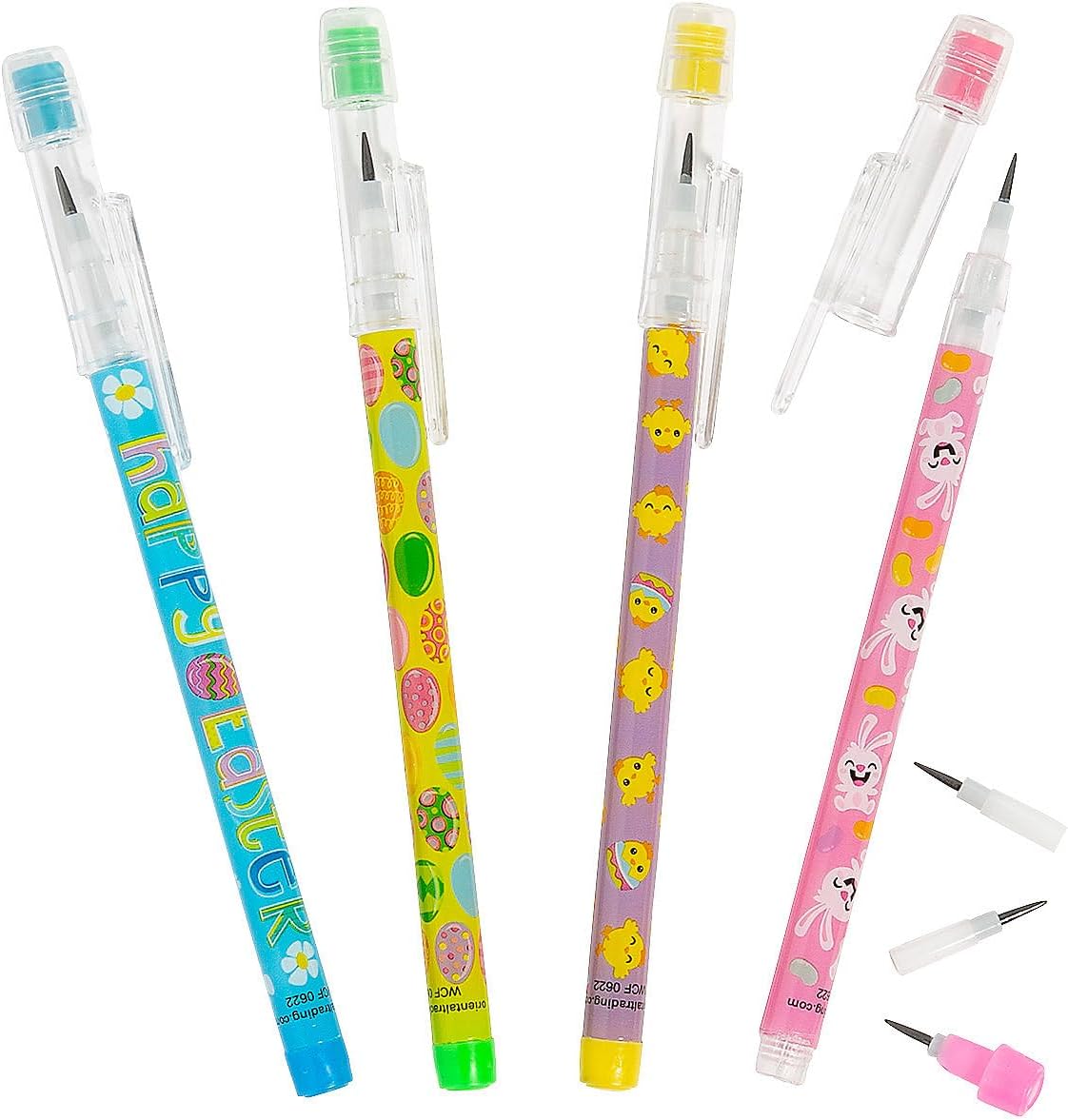 Assorted Easter Stacking Point Pencils - 24 Count, Fun & Festive Writing For Kids - Perfect For Gifting & Crafting