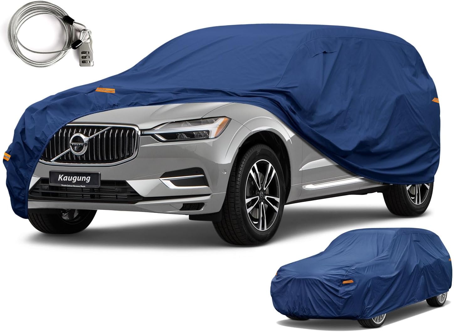 Heavy Duty SUV Car Cover Custom Fit Volvo XC60 (2008-2025), Waterproof All Weather Resistant Outdoor Sun Rain Dust Snow Protection with Anti-Theft Lock.