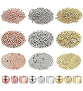 lyfLux 3000 Pieces Assorted Spacer Beads Include Faceted Cube Spacer Column Bead, Round Ball Spac...