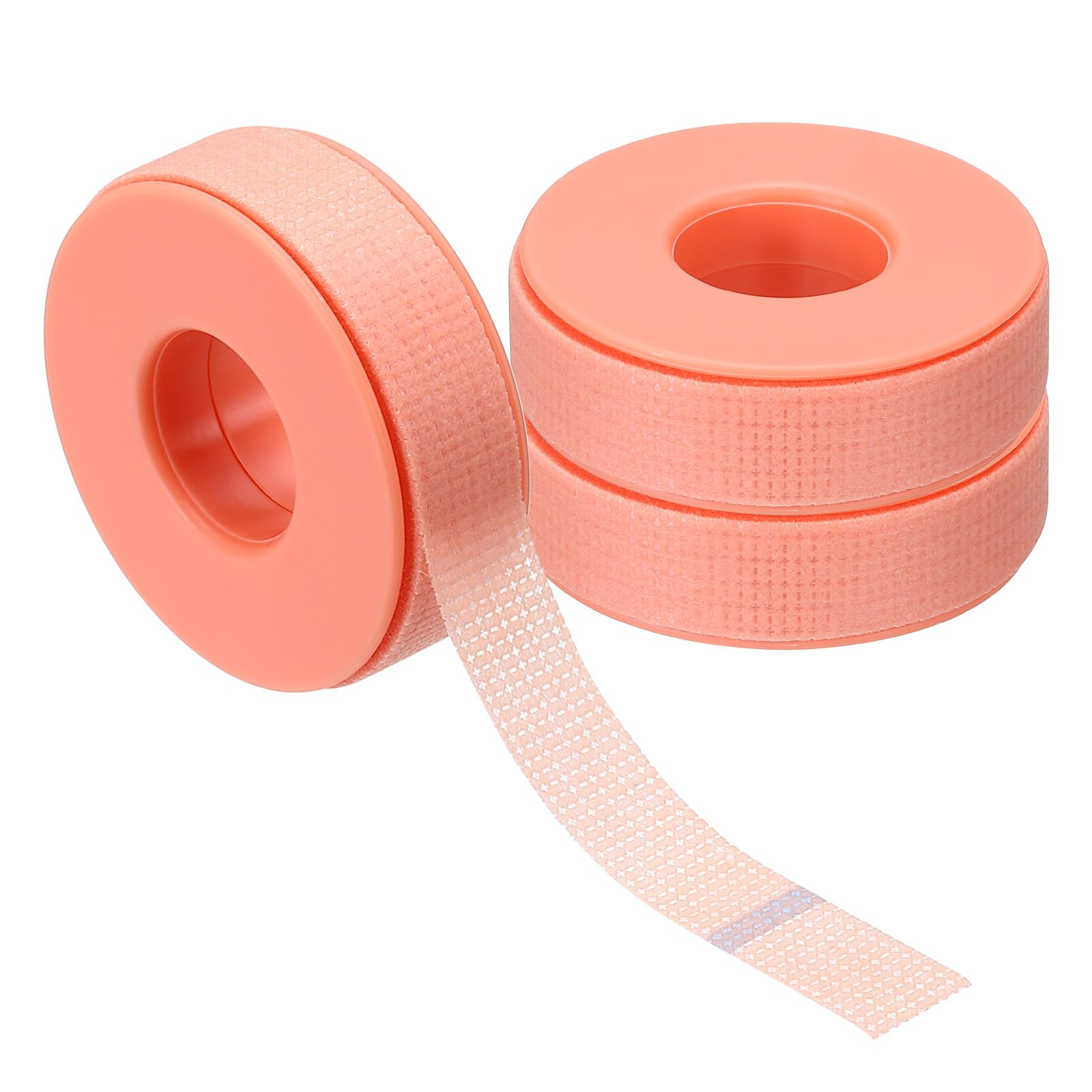 PATIKIL 12.5mm x 9m Eyelash Tape, 3 Rolls Eye Lash Tape Silicone Removal Breathable Easy Tear Adhesive for Eyelash Extensions Clusters Makeup Eye Shadow Eyeliner Lift, Orange