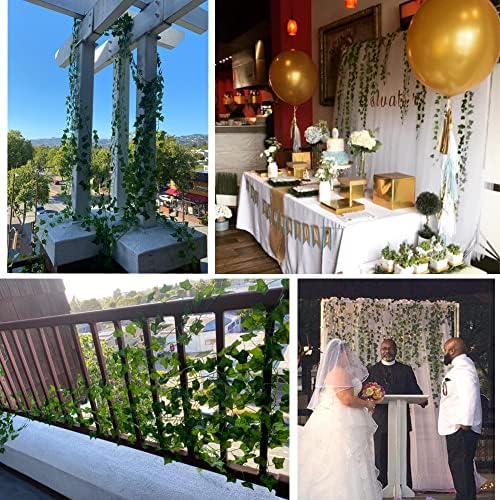 6 Pack Artificial Ivy Vine Garland Plants , Fake Hanging Plastic Plants Garlands, for Home Hotel Office Wedding Party Garden Craft Art Decor, Arch Arrangement Decoration