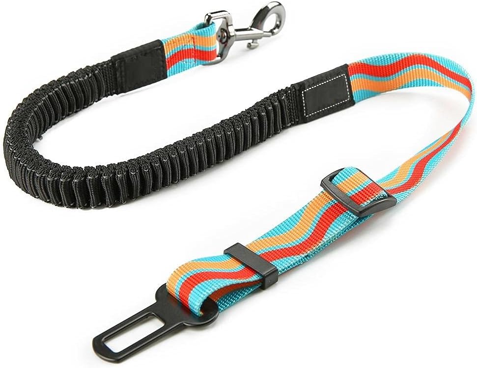 Dog Car Seat Belt Blue Durable Dog Car Seat Belt Adjustable Heavy Duty Pet Dog Safety Belt Elastic for Vehicle Accessories