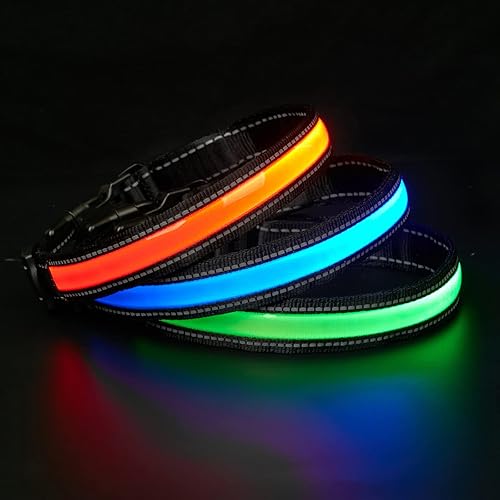 Miniatura 8 de LIFIS Collar LED para perro con luz IPX7, resistente al agua, mayor brillo que brilla en la oscuridad, collares para perros grandes, medianos y