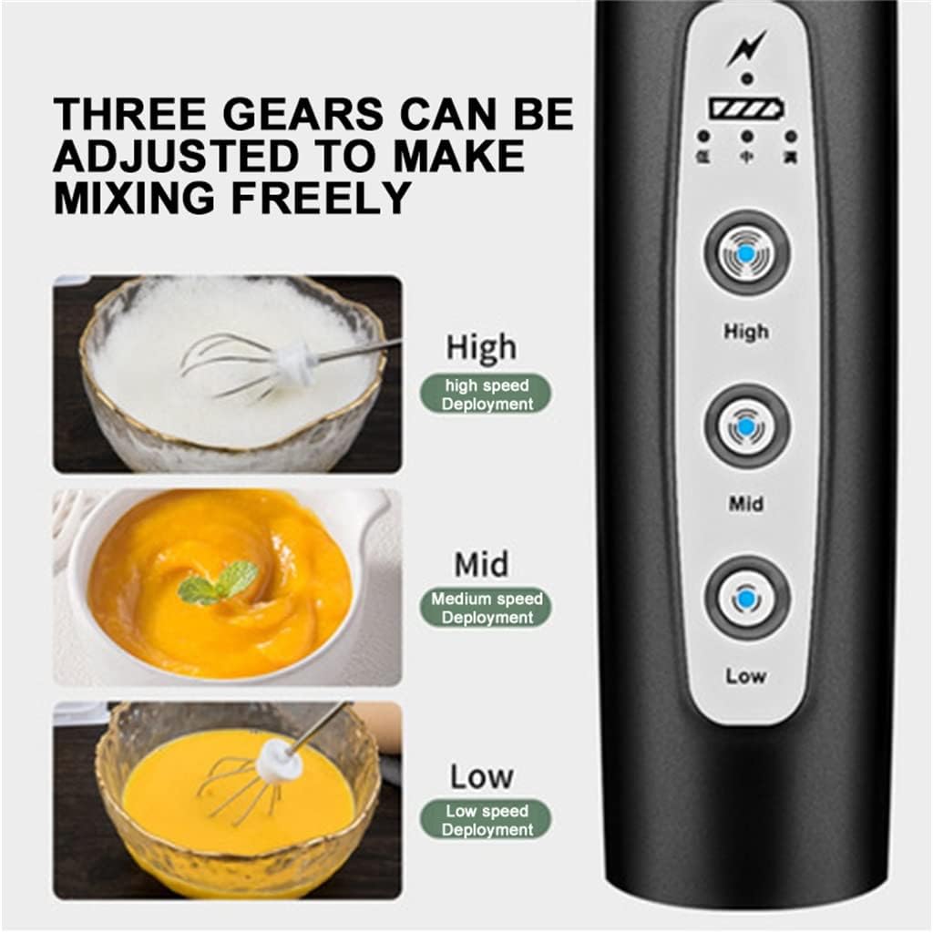 3 Modes Electric Milk Frother Handheld Egg Beater USB Charger Milk Coffee Latte (Color : C Size : As the picture shows) (A As the picture shows)