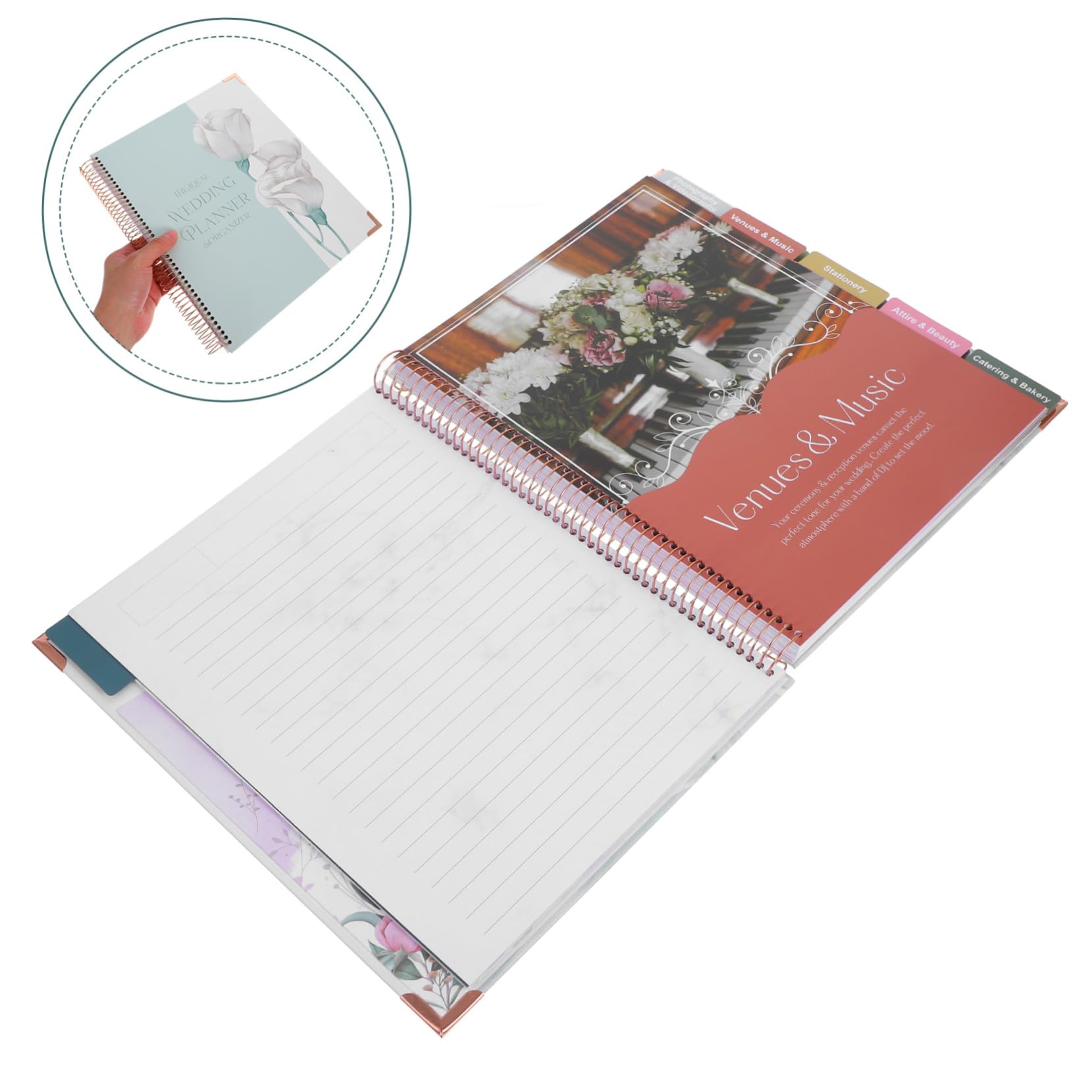 Housoutil Hochzeitsplaner Buch aus Papier mit Detailliertem Zeitplan Budgetplanung und Verlobungsbereich für Verlobung und Planung