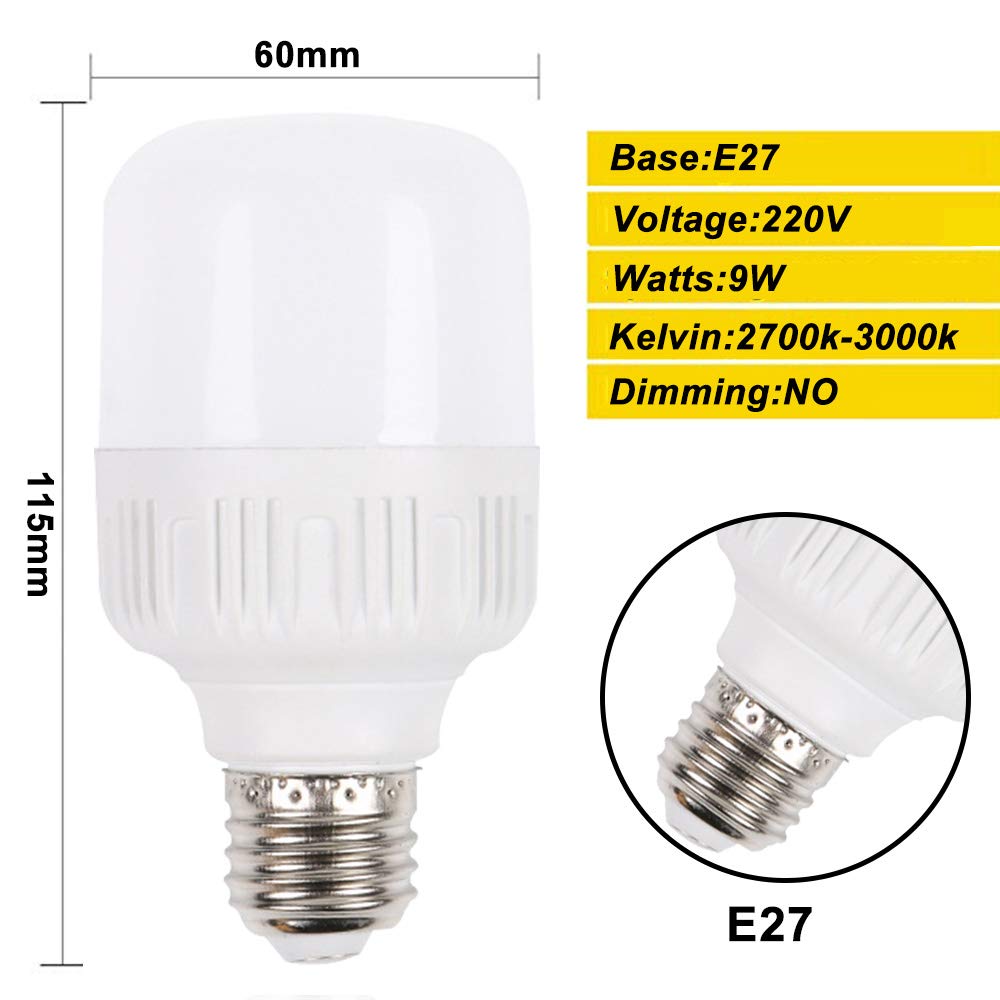 Mengjay E27 LED Glühbirne 9W Warmweiß 2700K-3000K 85W Leuchtmittel Entspricht 360° Abstrahlwinkel 900 Lumen Nicht Dimmbar 20er Pack