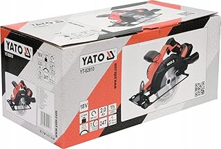 Yato YT-82810 Cordless Circular Saw 18V Kit | Power Tools | Home Tools Kit Set | Carpenter Tools | Wood Cutting Tools Saw Machine | Circular Saw blade Machine, red and black