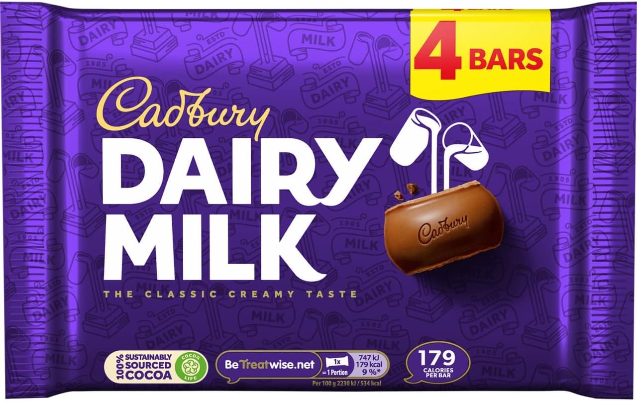 CadburyDairy Milk, Smooth & Creamy Milk Chocolate, 134 g (Pack of 1)