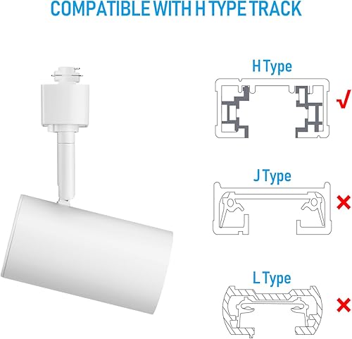 Miniatura 5 de LEONLITE Paquete de 8 cabezales de iluminación LED 5CCT de 8.5 W, 2700 K3000 K3500 K4000 K5000 K seleccionables, cabezales de luz de riel tipo H de