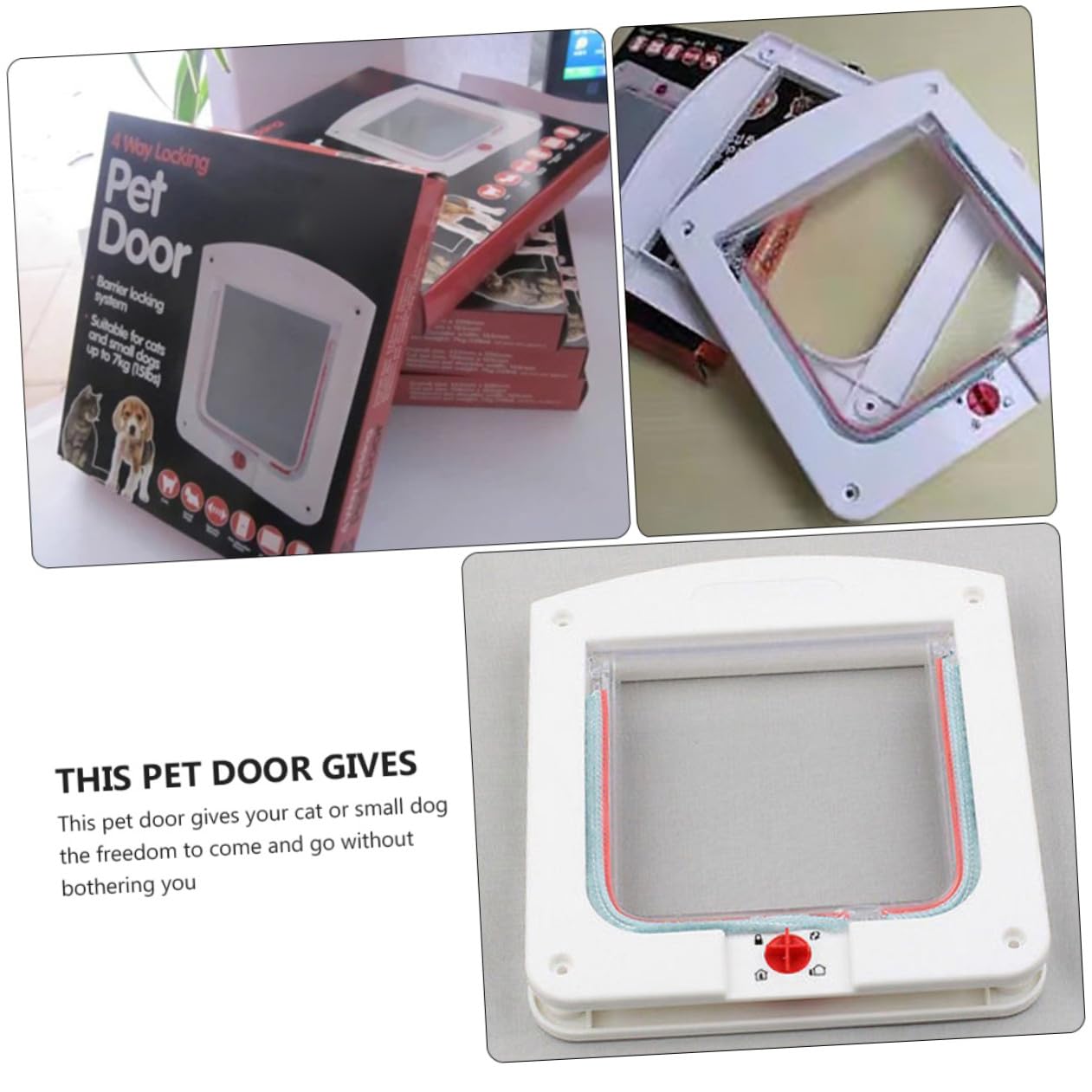 ifundom Chatière pour Chats et Petits Chiens 2pcs Porte D'entrée/Sortie Légère en Abs Verrouillage Facile à Nettoyer pour Intérieur Maison