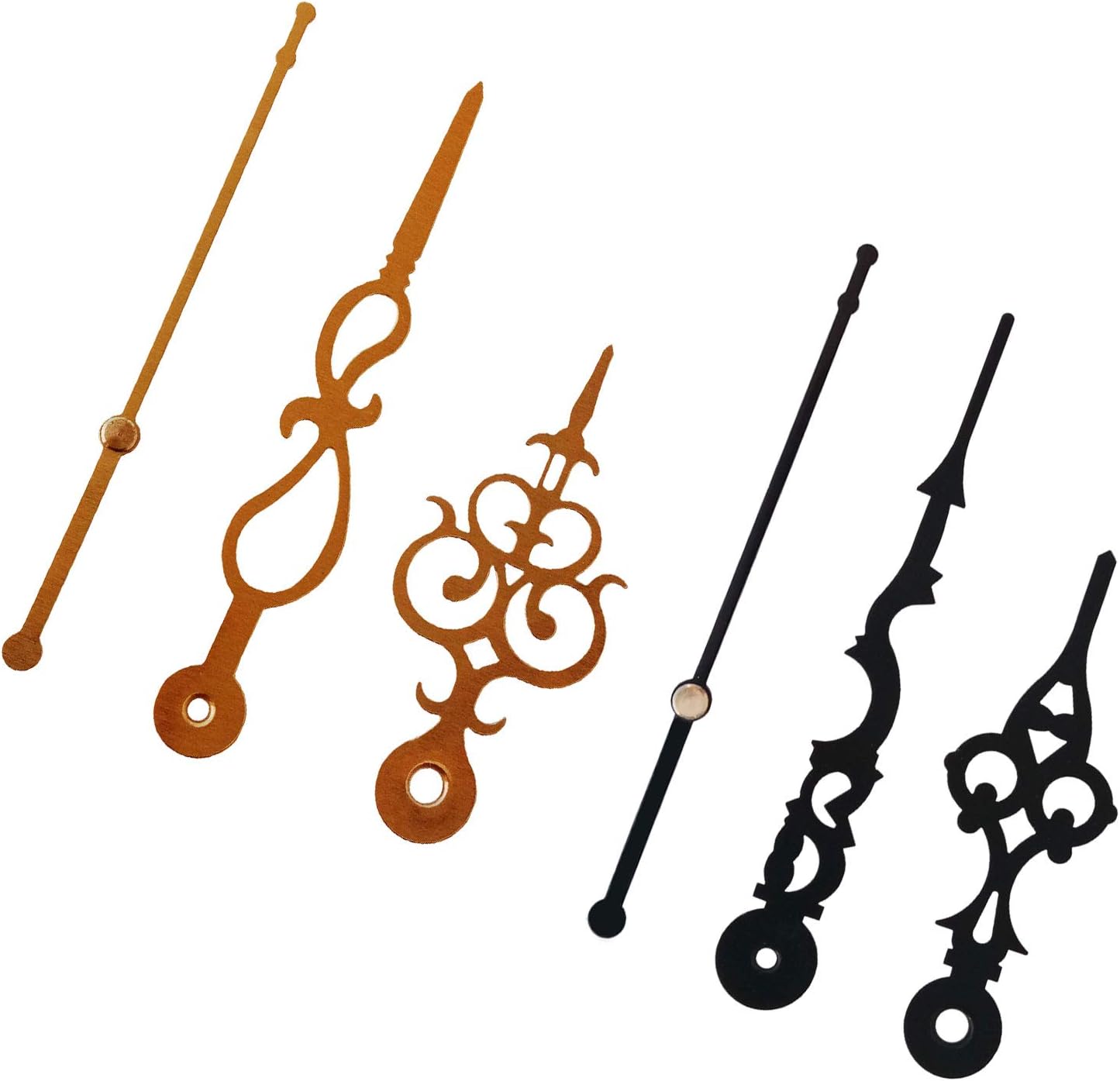 Metal Classic Hand Needles for Wall Clock Set of 2 (Size: 10.5x10.5x8 cm, Combo : Black & Gold)