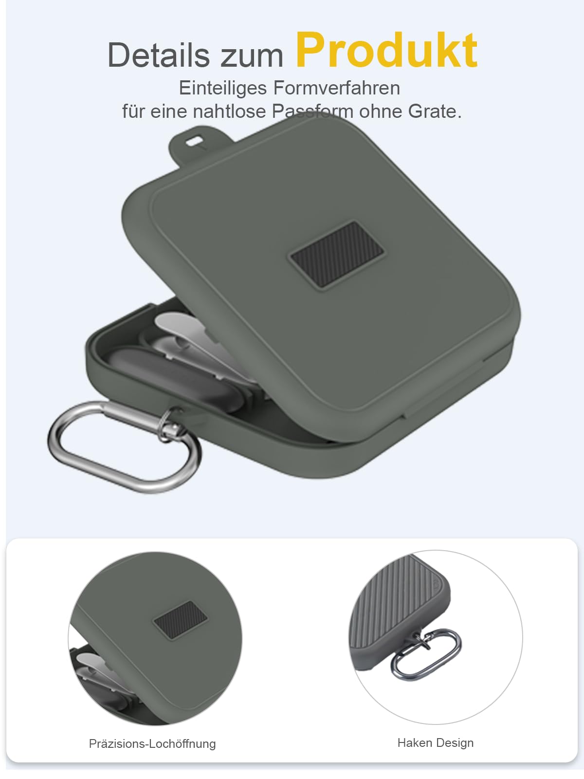 Étui Plaud NotePin S AI Enregistreur vocal Housse silicone résistant chocs rayures Gris