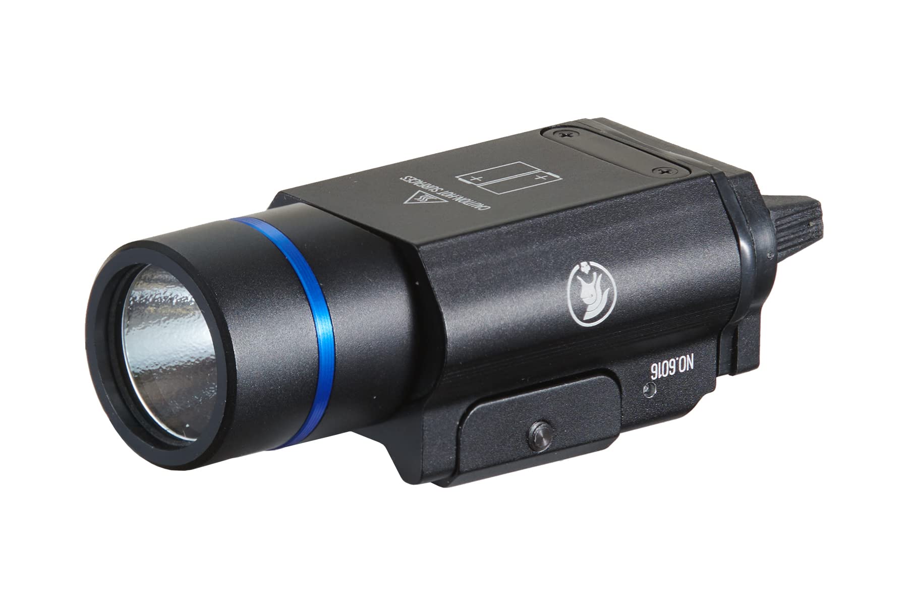 Lancer Tactcal High Powered 500 Lumen LED Tactical Flashlight - 20mm Picatinny Rail Mount, Rear Ambidextrous Switch, Aluminum Anodized Body,