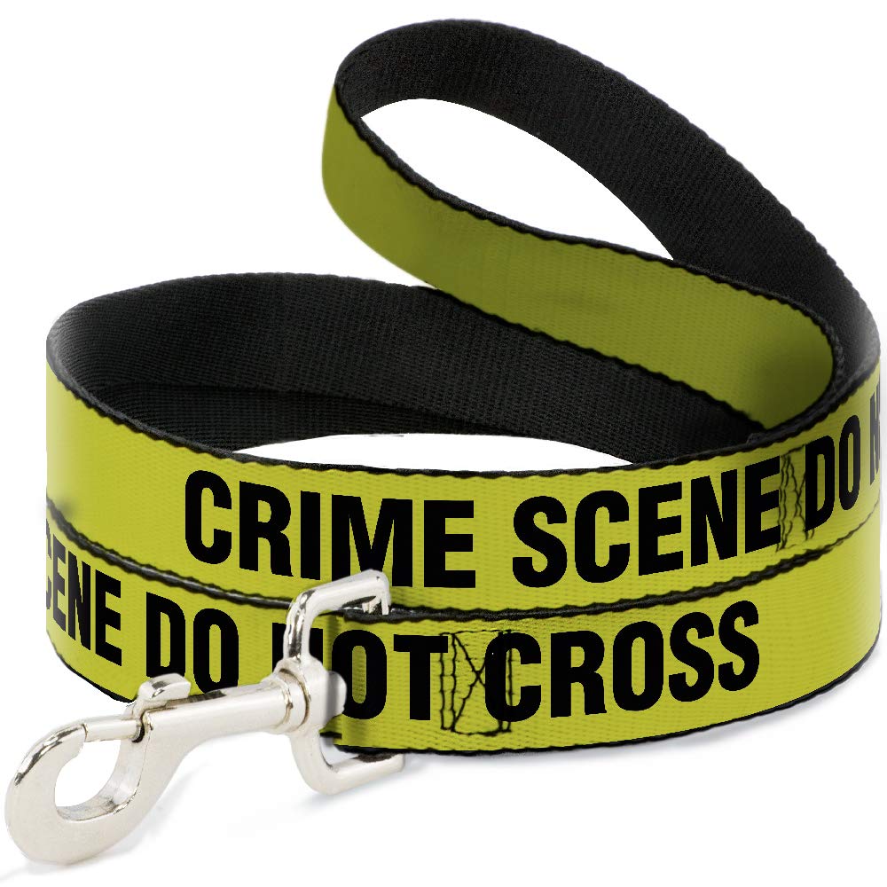 Dog Leash Crime Scene Do Not Cross Yellow Black 6 Feet Long 0.5 Inch Wide