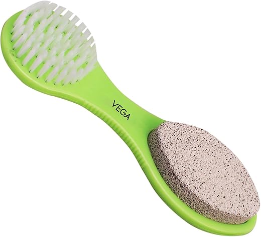 VEGA 3 In 1 Pedicure Brush Kit Tool for Cleanse, Scrub & File Dead Skin