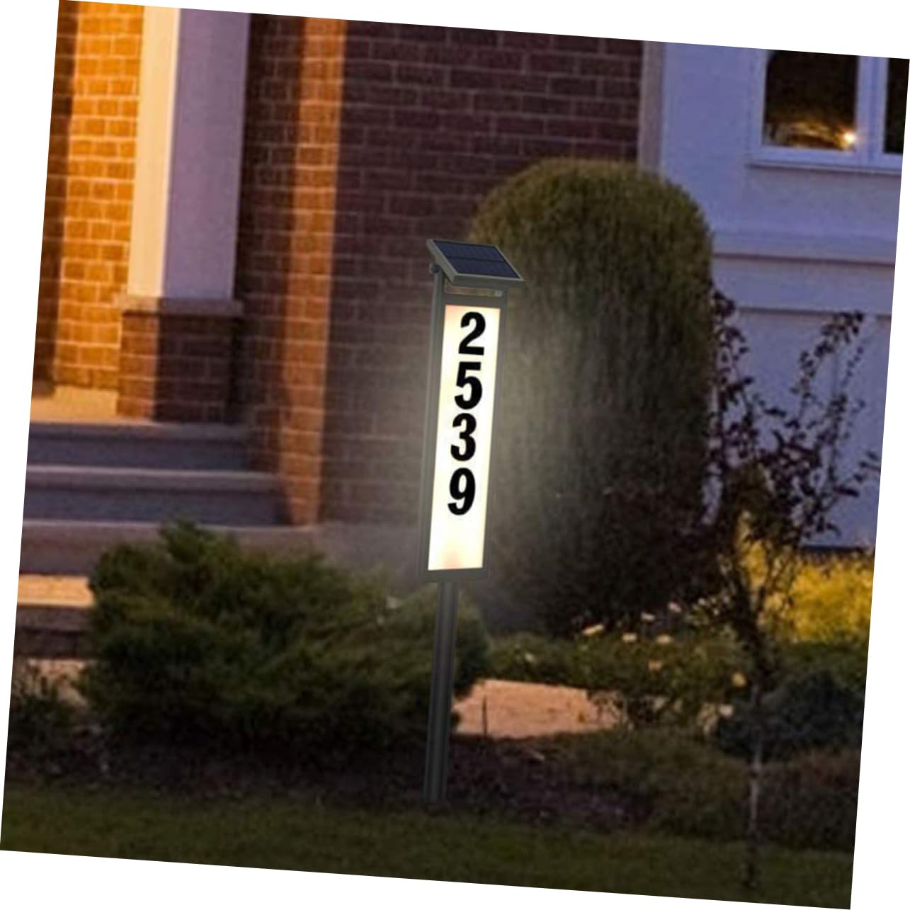 Solar Hausnummernschild 1 Satz aus Kunststoff Schwarz
