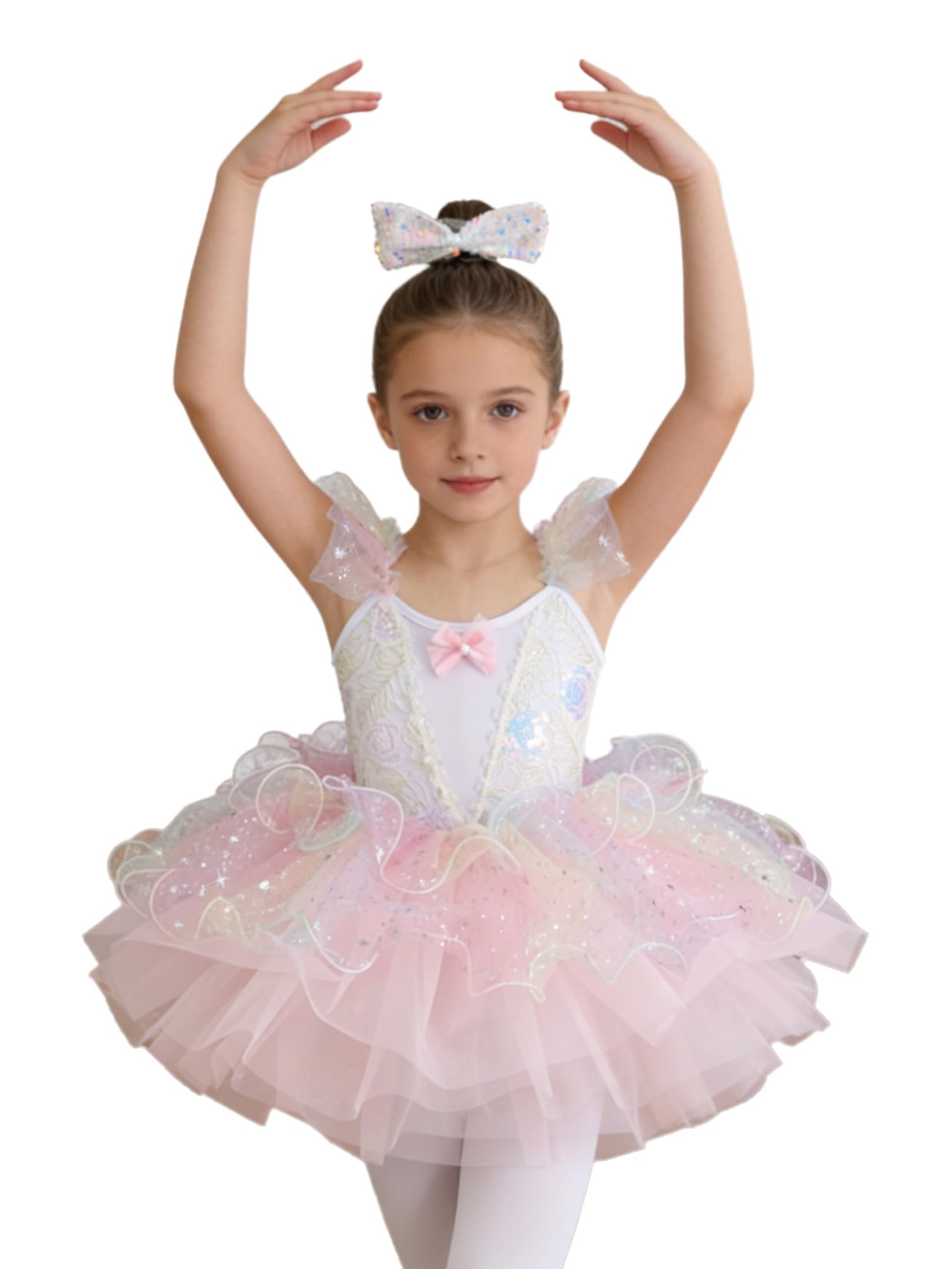 Robe de ballet pour fille de 2 à 14 ans avec tutu extensible - 3