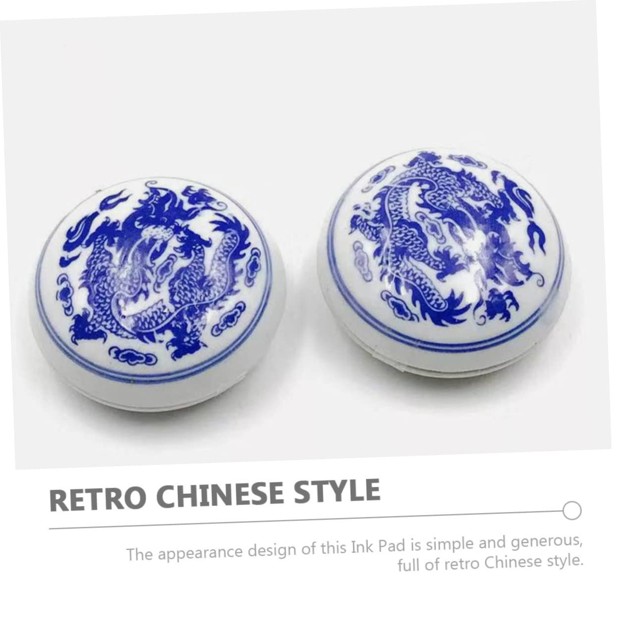 Angoily 4 Pezzi Scatola per Tampone di Inchiostro in Ceramica Rossa, Liscia e Facile da Pulire, Stile Cinese Retro per Calligrafia e Sigilli