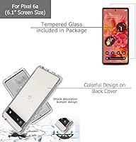 Vista 2 de Funda de teléfono a prueba de golpes compatible con Google Pixel 6a, con protector de pantalla de vidrio templado -Astronaut