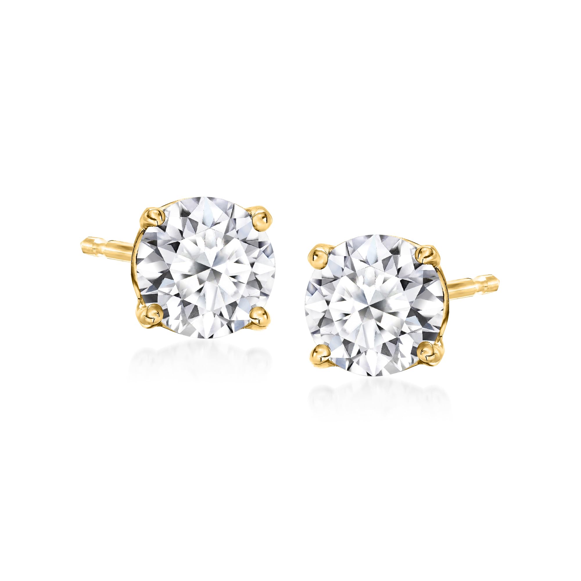 Ross-Simons 1.00 ct. t.w. Lab-Grown Diamond Stud Earrings in 14kt Yellow Gold