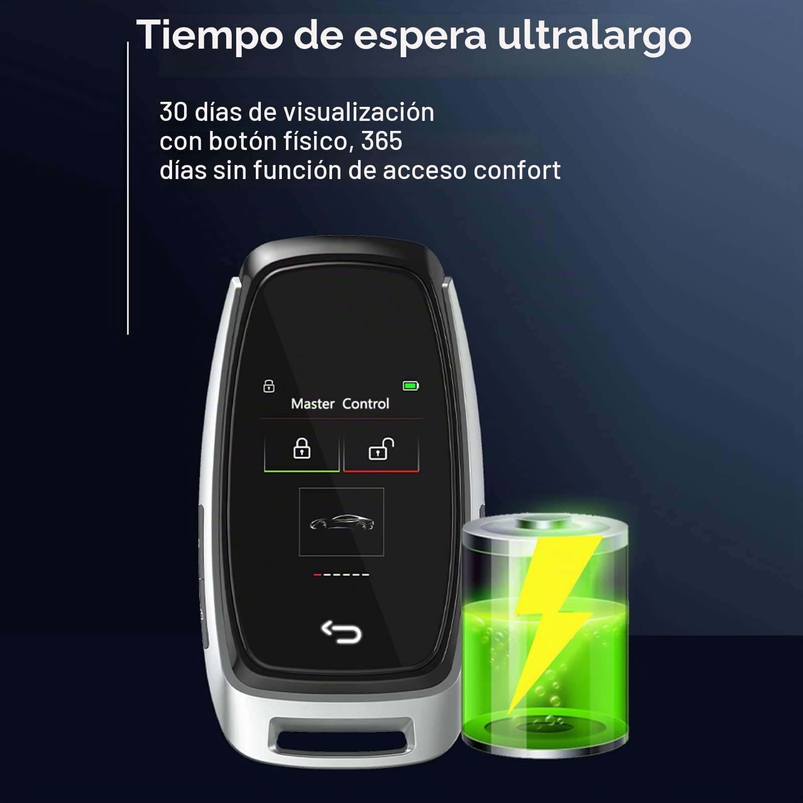 CAR Smart LCD Key Touch Screen 5.0 Conexión sin Llave Confortidad y Seguridad para Todos los Propietarios de Automóviles Aleación de Zinc (Plata)
