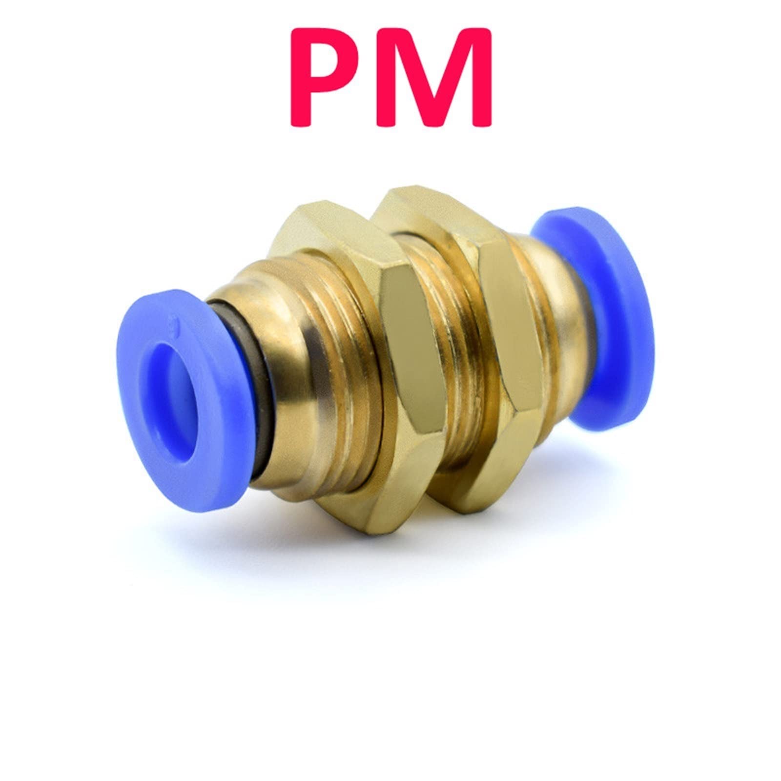 DOLUNTO 4 Piezas Conector de tubería de Ajuste neumático Aire Accesorios rápidos de Agua Empuje en la Manguera Golpe (Color : PM, Specification : 12mm)