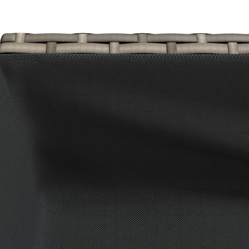 Jardinera de jardín gris 90 x 40 x 75 cm polirratán | Estructura de acero con recubrimiento en polvo, estante de almacenamiento, 2 modos de uso, para exteriores