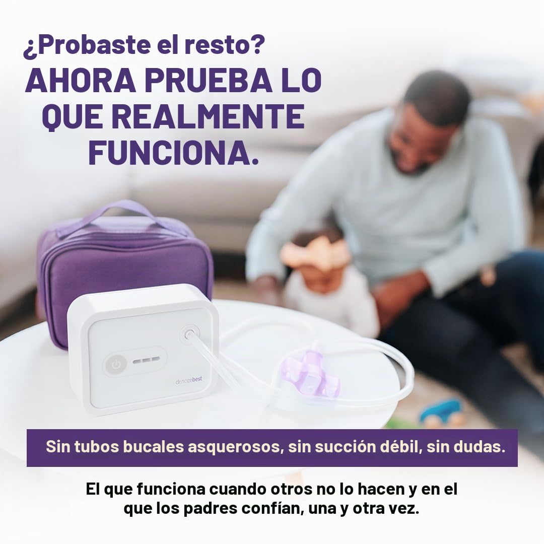 Dr. Noze Best NozeBot - Aspirador nasal eléctrico para bebé | Aspirador nasal recargable diseñado por ORL pediátrico para la eliminación suave del moco nasal en bebés y niños pequeños