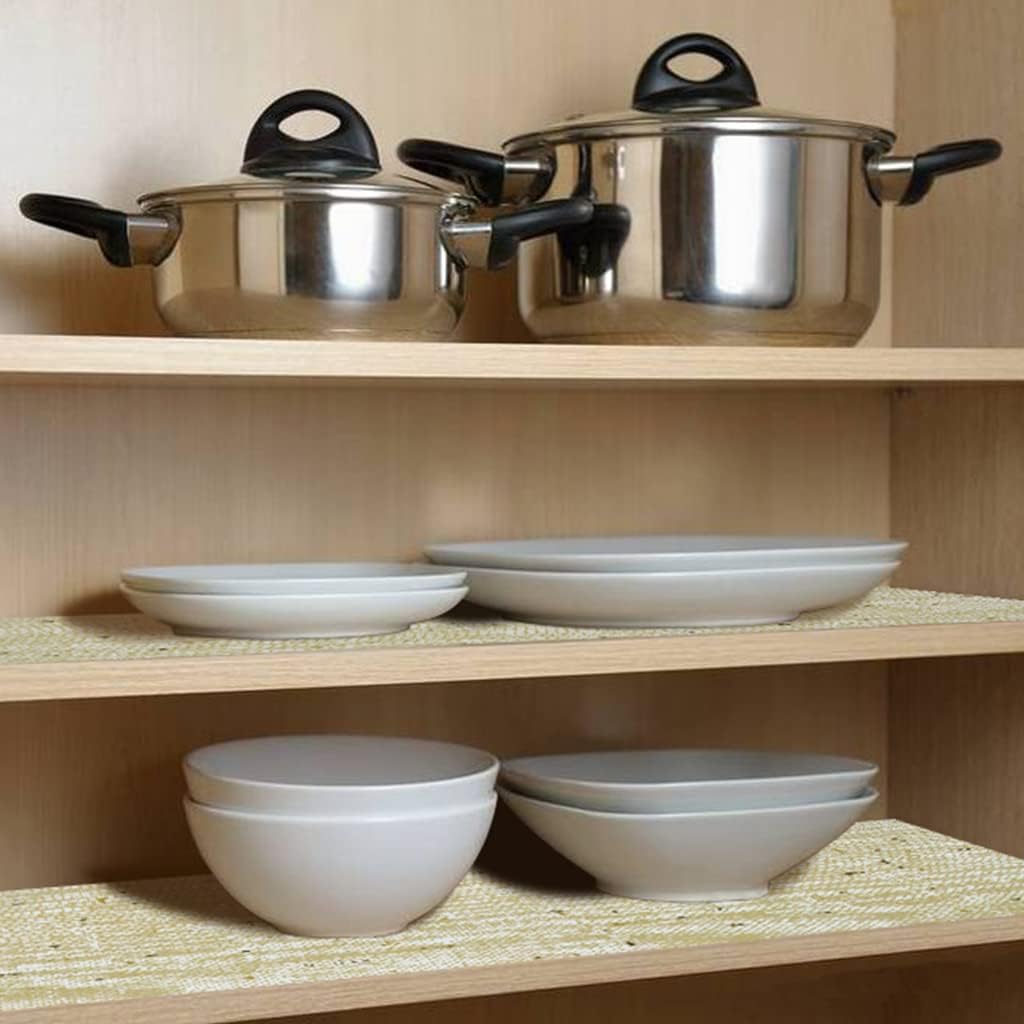 4 Rolls 18" W x 96" L Floral Drawer and Shelf Liner for Cabinets, Non-Adhesive Strong Grip Non-Slip Flower Shelf Cabinet Kitchen Shelf Liners for Kitchen Cabinets