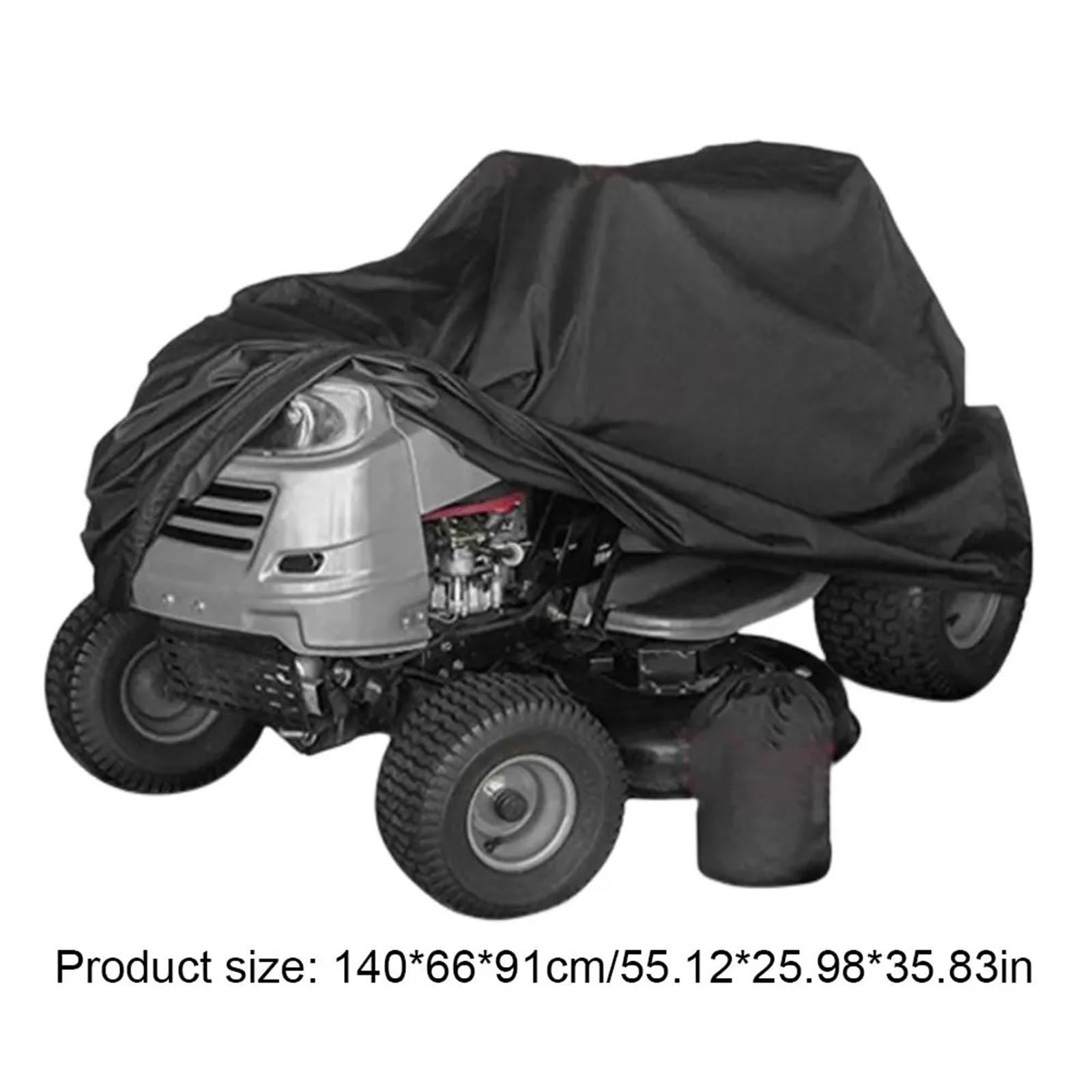 Funda para cortacésped autopropulsado, Funda for cortacésped, tractor de jardín, tela Oxford negra, 140 x 66 91 cm, con bolsa almacenamiento protectora