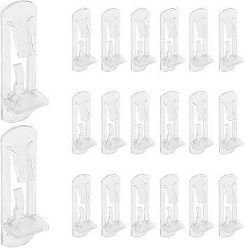 20 PCS Plastic Locking Shelf Pegs, Shelf Support Pegs, Plastic Shelf Clips for Kitchen Cabinets Furniture Bookcase Fits for 6.8mm Diameter & Thick Shelf 0.79"
