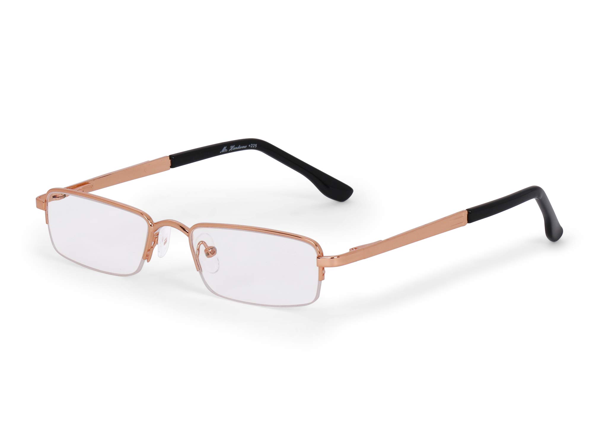 AEC MetalRead Rectangle Half Rim Power Reading Glasses With Pen Clip & Smart Carry Case (+2.50, Gold) (B085J217X3) Amazon Price History, Amazon Price Tracker