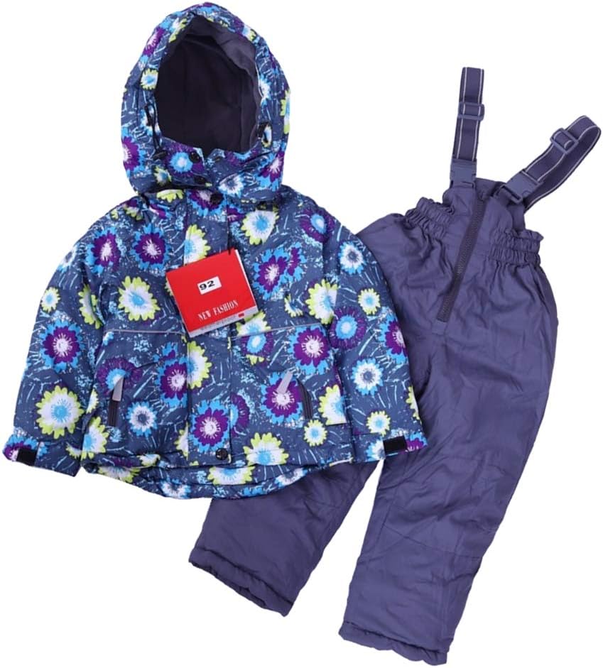 Tongina Kid Girls Boys Ski Suit Snow Suit Snowboard Waterproof Jacket Coat Bib Pants - Blue, 92 : Clothing, Shoes & Jewelry