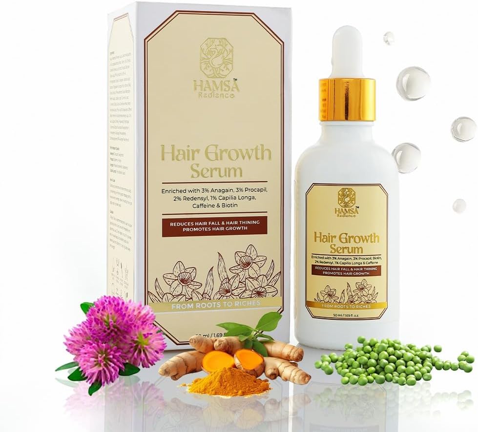 Anagain 3%, Procapil 3%, Redensyl 2%, Capilia Longa 1%, Biotin, Caffeine Advanced Hair Growth Serum (50 Ml) With Natural Ingredients, Reduce Hair Fall & Hair Thinning